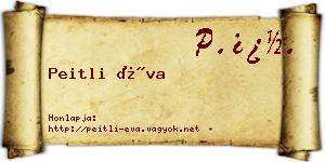 Peitli Éva névjegykártya